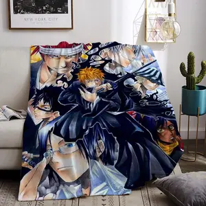 anime B-BLEACH Throw Flannel All Weather Blanket Kneeling Blankets Fluffy Warm Winter Blanket Blankets on Offer Home Knee Throw Wearing Microfiber