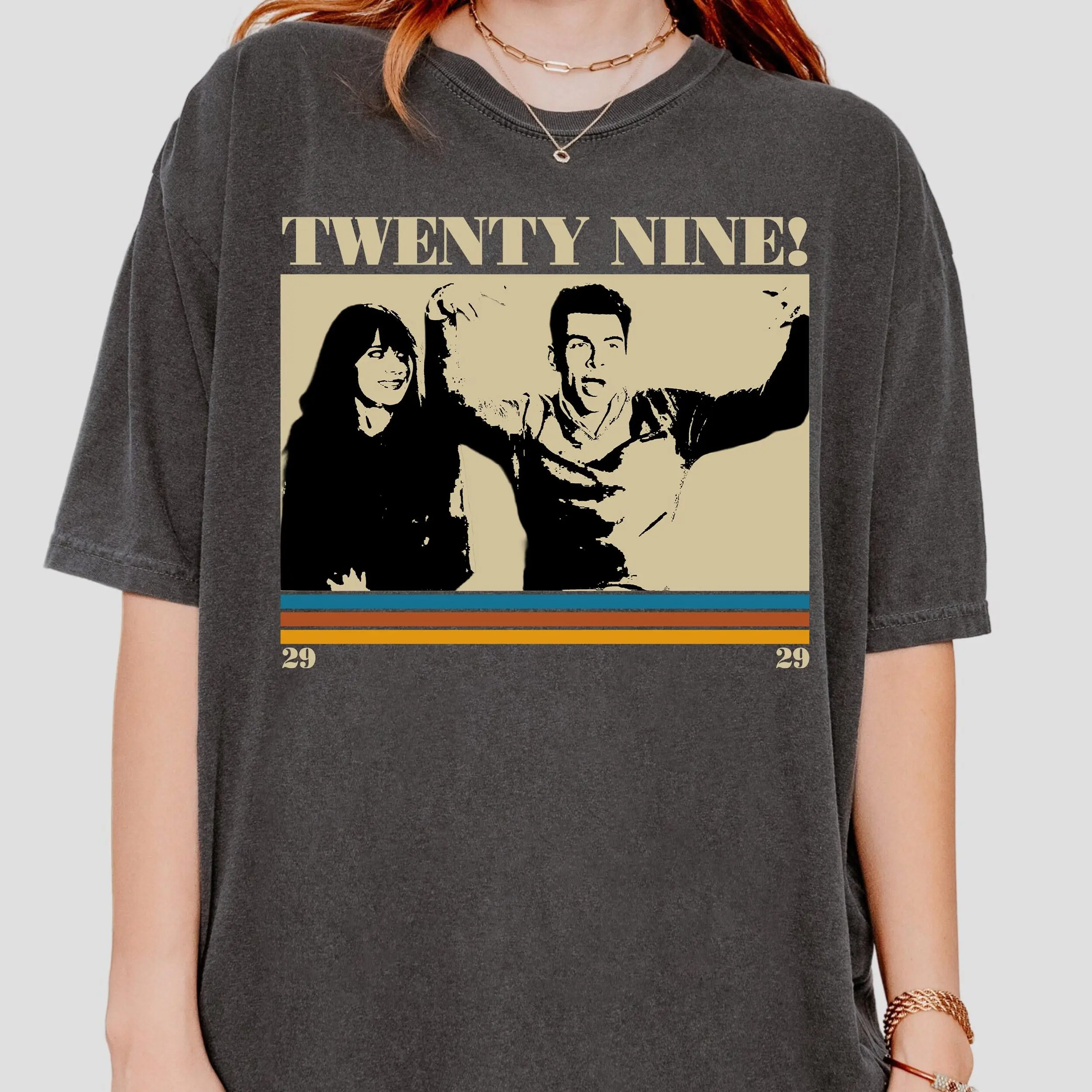 Comfort Colors Funny New Girl TV Show Y2k Graphic Tee, New Girl Schmidt 29 Twenty-nine Jessica Nick Unisex T-Shirt - Perfect Gift for Fans