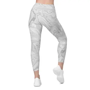 Marble Leggings with Pockets - Ivory