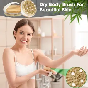 Totolet Body Dry Brush | Exfoliating & Detoxifying for Dry Skin | Wooden Brush with Natural Biodegradable Sisal Fibers | Sweeps Away Dead Skin Cells for Luminous, Smooth Skin | promotes lymphatic drainage Personal