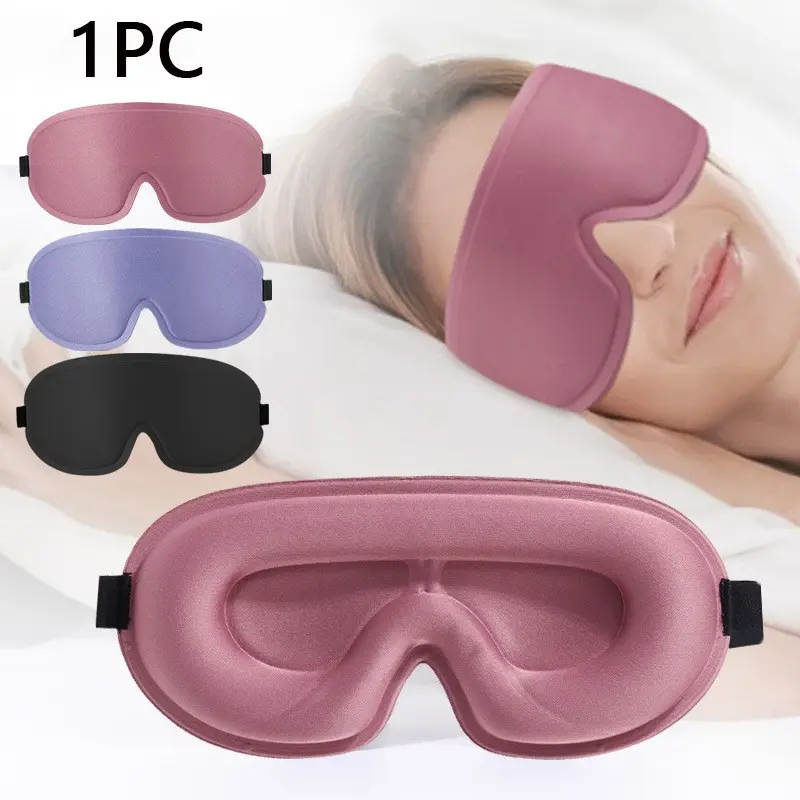 3D Sleep Eye Mask, Night Mask, Sleeping Mask, Light Blocking Breathable Non-Pressing Eyeshield, Travel Airplane Use, Soft Skin-Friendly Adjustable Headband, Eye Mask For Sleep