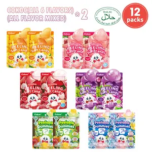 Cokoc Peelable Gummy Candy Variety Pack -6 Flavors - Fun Fruity Roll Party Snack & Valentine's Day Gift , ChewySweet Treat with Juicy Flavor