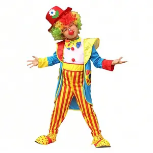 Boys Circus Clown Costume Set with Hat and Shirt, Fun Role Play for Stage Shows and Carnival Parties, Kids Dress Up Apparel