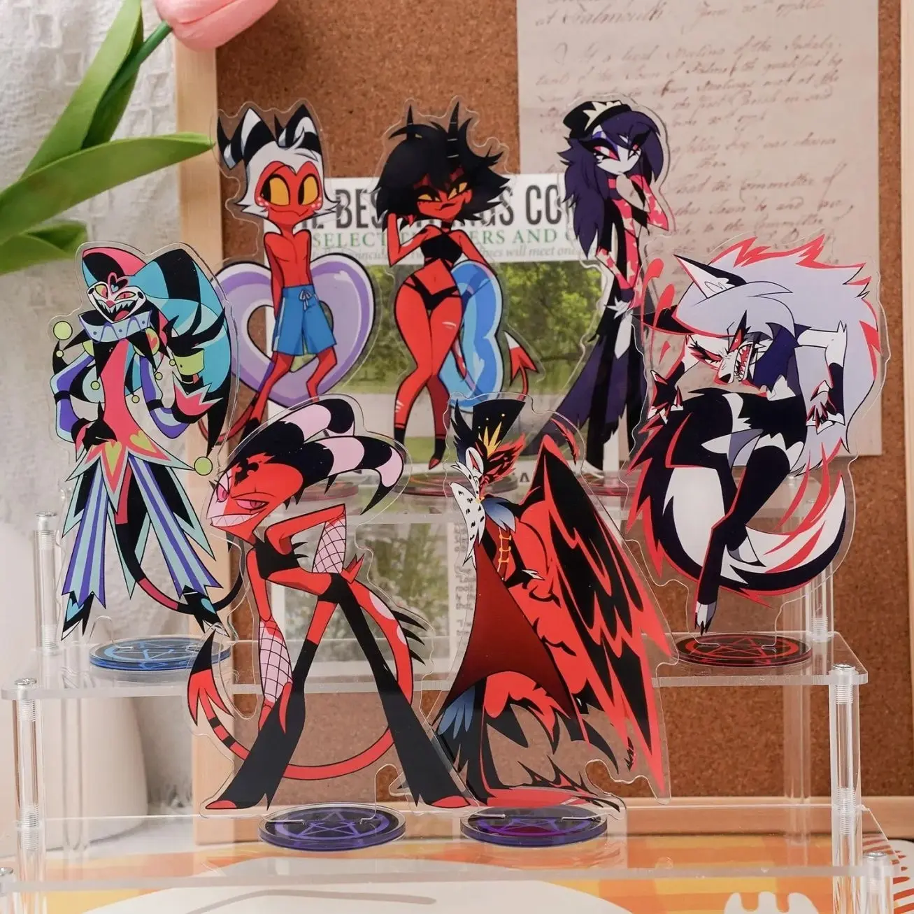 Helluva Boss Character Acrylic Standee Gift Set – Fizzarolli, Moxxie,Millie,Blitzo,Stolas,Loona and more– Anime Fan Collectible Display Set