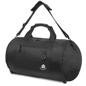 Waterproof Polyester Sports Gym Bag for Men  Large Weekender Overnight Expandable Carry On Bag handbag shoulder bag crossbody lightweight travel Backpack bags commute trip Spacious Duffel Bag water-resistant material Foldable