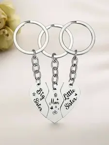 Heart Shaped Keychain, Personalized Heart Tag, Stainless Steel Keychain for Women & Men, Perfect Birthday Gift for Sister, Mother, Friend