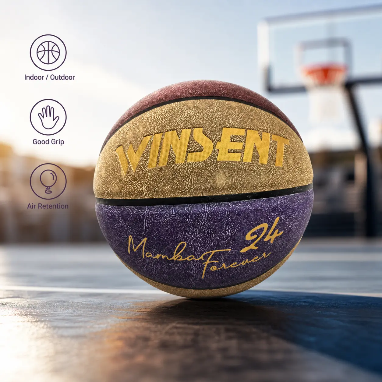Split Color Faux Leather Basketball Street Recreation Sports Equipment