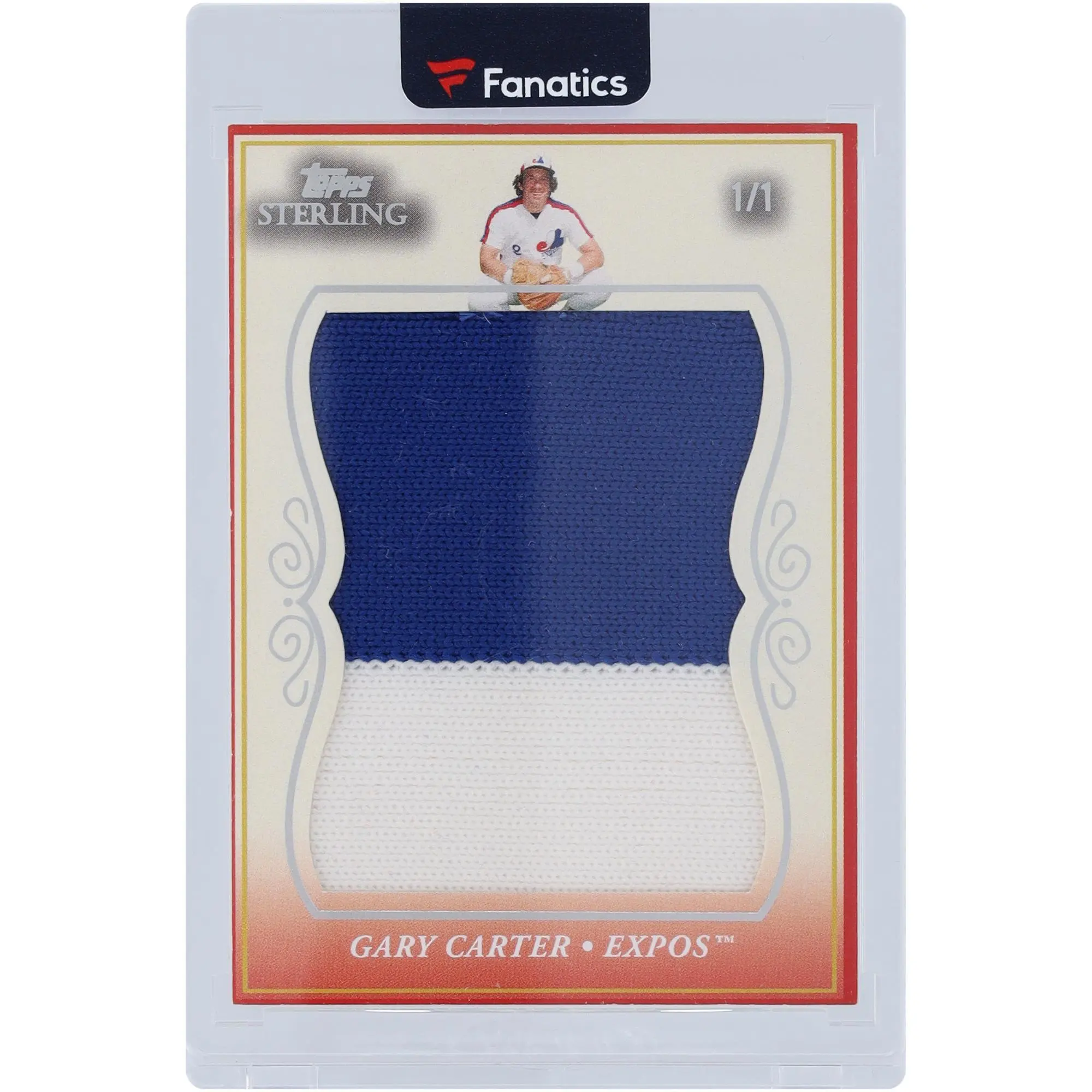 Gary Carter Montreal Expos 2008 Topps Sterling Jumbo Swatch 2 Color Relic #JS-GC44 #1/1 Card - Fanatics Authentic Certified