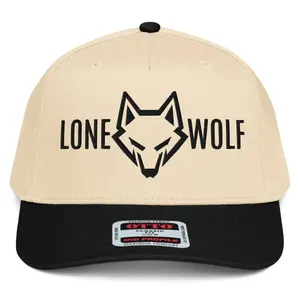 RIVEMUG NX1 Lone Wolf 2 Tone Hat Embroidered Mid Crown Curved Bill Snapback Cap for Men and Women