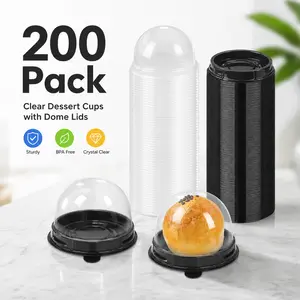 200 Pack Mini Individual Cupcake Containers – 2.8”x2” Black Boxes for Chocolate Covered Cookies, Mooncake, Desk Pet Housing – Perfect for Party Favors & Small Treats outdoorfun