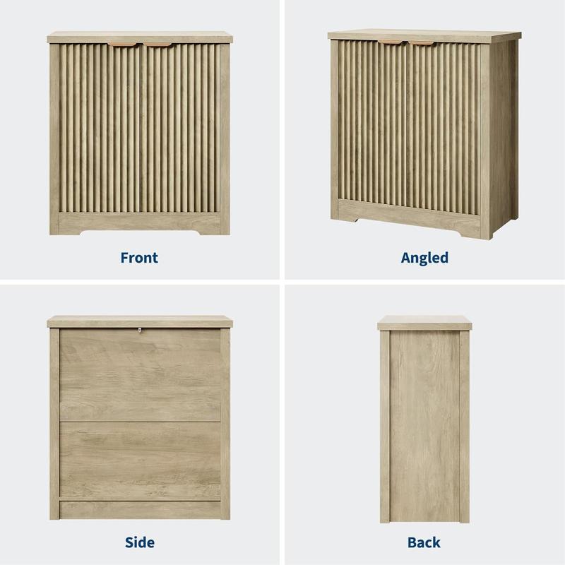 Fluted Buffet Sideboard Cabinet, Accent Modern Credenza with Doors & Shelves, Wood Credenza Storage Console Cabinet for Living Room Kitchen Dining Room Hallway