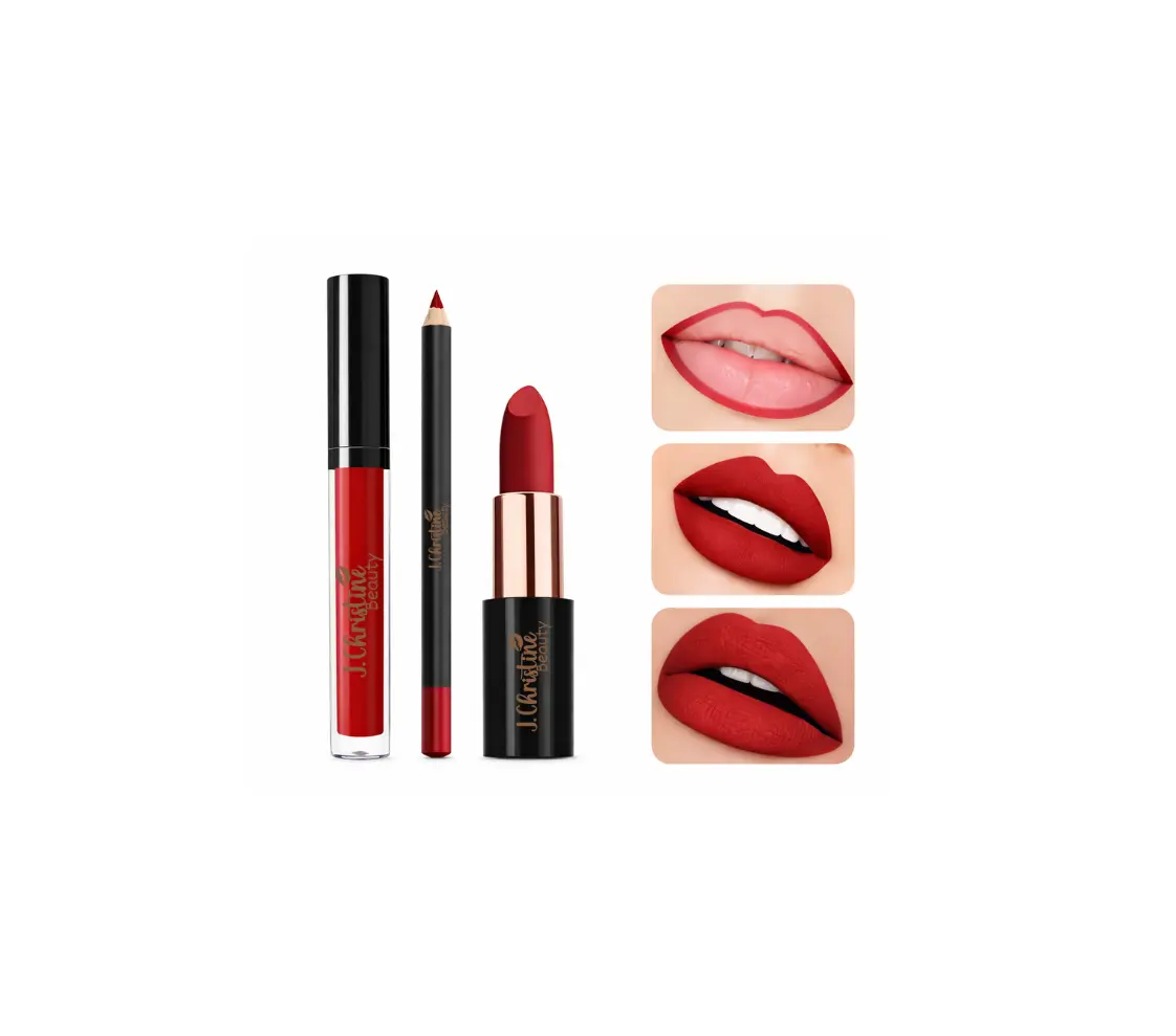 Matte Lipstick Lip Liner Non-stick  Long Lasting Waterproof Lip Makeup Kit for Everyday Use