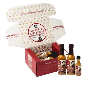 Capt'n Demo's Big Truffle Red Hot Pepper Sauce 2-Pack with Free Travel Bottle - Tangy Truffle Heat & Sweet Clover Tupelo Honey Blend