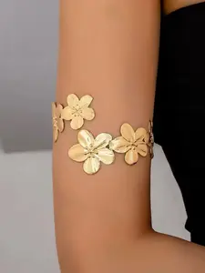 Flower Design Arm Cuff, Fashionable Arm Cuff Bicep Bracelet for Women & Girls, Trendy All-match & Exquisite Jewelry for Birthday Gift