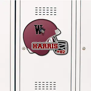 Football Helmet Locker Decoration and Hotel Door Sign for Elementary, Middle, High School, and Club Teams