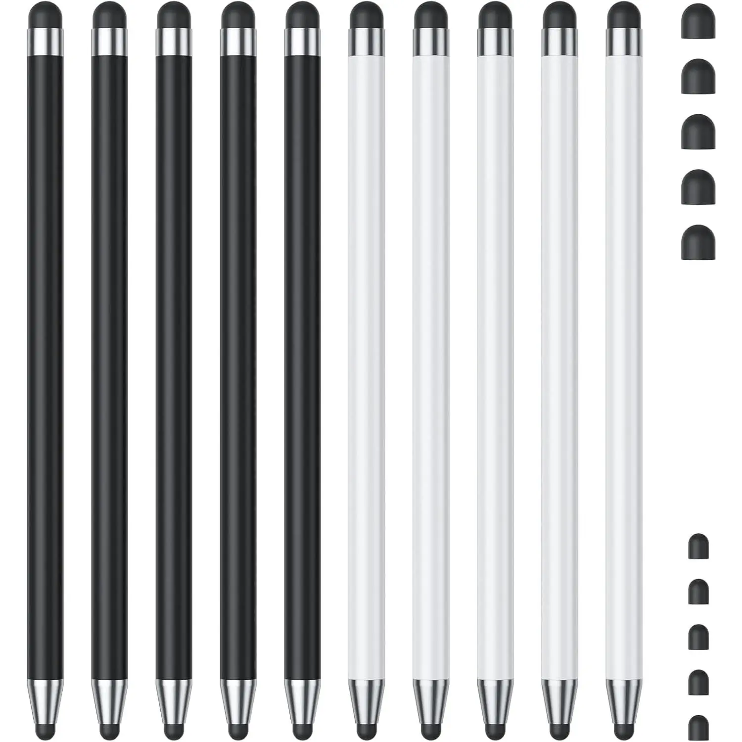 Stylus (10Pcs), Stylus Pen for Touchscreen,  and Sensitivity Stylus Pen for iPad///Android Smartphone and Tablets, Compatible with  Capacitive Touch Screen (Black/White)