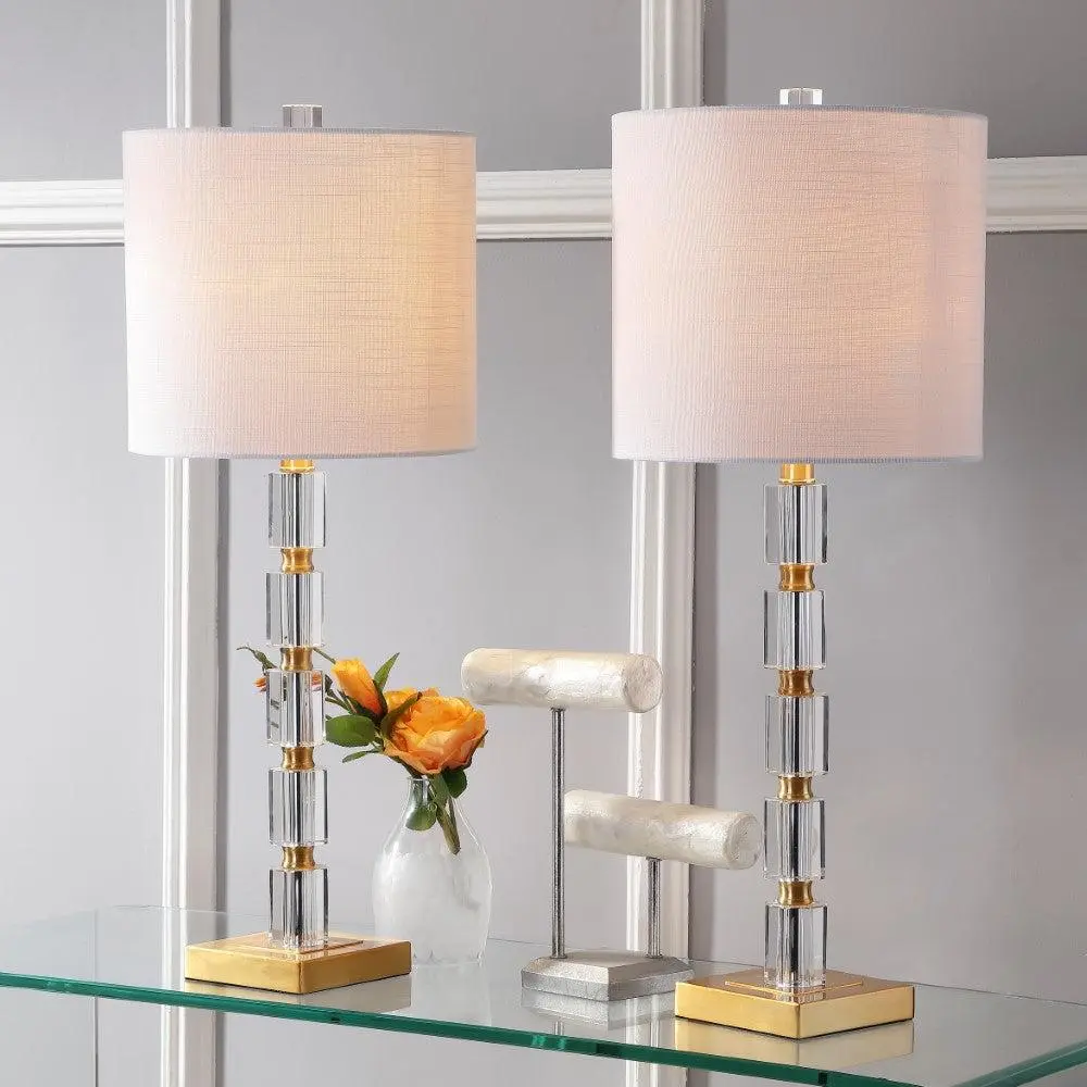 JONATHAN Y Claire Crystal LED Table Lamp - Corded Energy Saver Interior LED Lights, Accent Lighting Lamps with Bases & Shades, Home Decor for Bedroom, Living Room