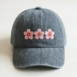 Embroidered Bangtan Boys Floral Hat, Arirang Tour Merch, Kpop Inspired Flower Logo Cap, Minimalist Idol Symbol Cap, Aesthetic Floral Dad Hat