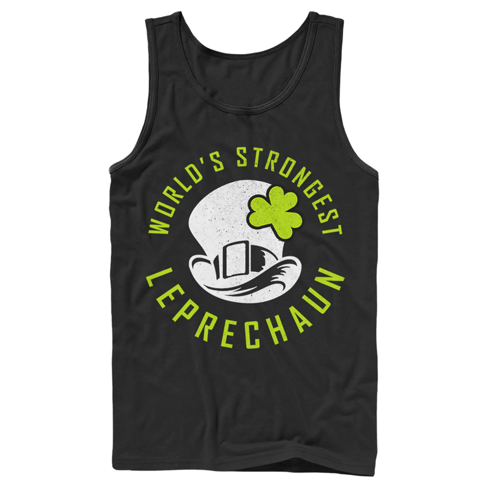 Men's Lost Gods St. Patrick's Day World's Strongest Leprechaun Distressed Tank Top