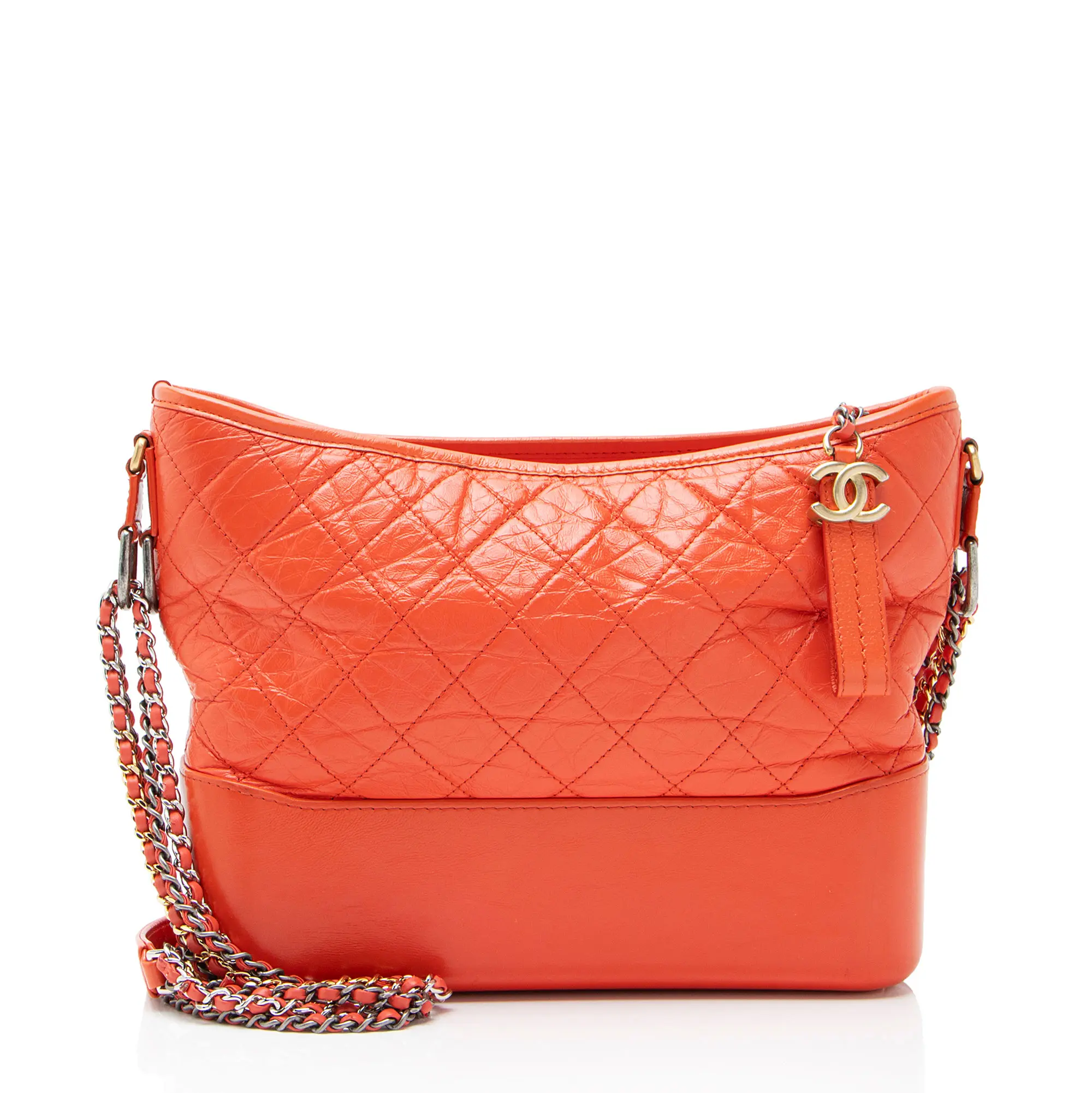 Pre-owned CHANEL Calfskin Shoulder Bags Aged Gabrielle Medium Hobo