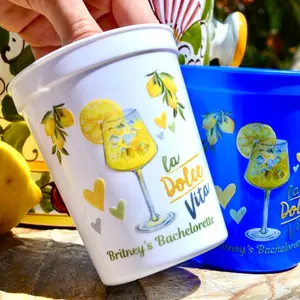Custom Dolce Vita Bachelorette Party Cups, Personalized Italian Summer Bach Party, Amalfi Coast Bachelorette