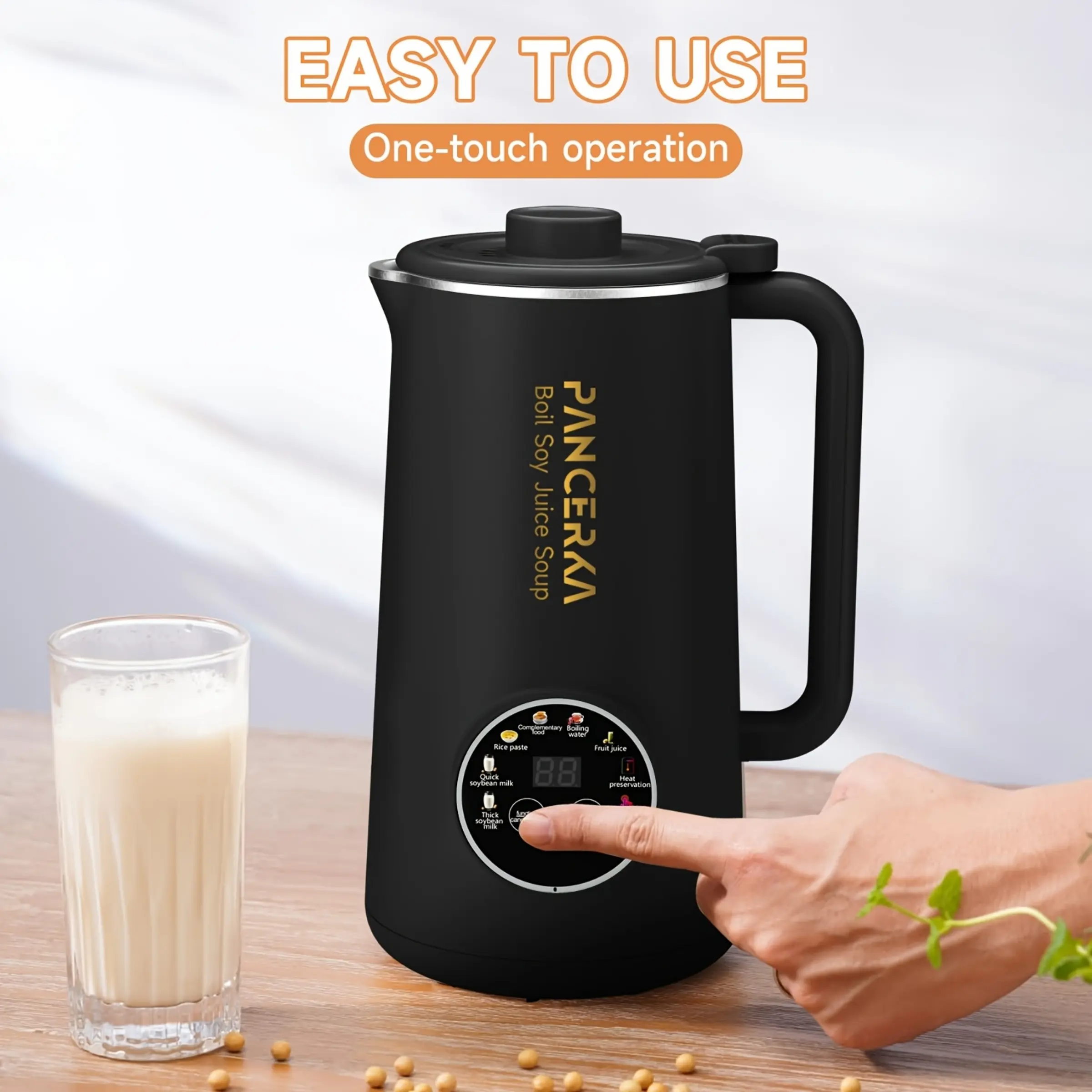 PANCERKA 8-in-1 Automatic Soymilk Maker with Delayed Start/Keep