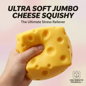 Super Soft Premium PU Cheese Squishy - Ultra Slow Rising Giant Block | Satisfying Sensory Toy for Sensory Play & Relaxing