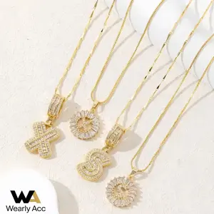 26 Letters Initial Pendant Necklace, Gold Plated / Silver Plated, Waterproof & Fade Resistant, Ideal Gift for Mother's Day