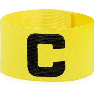 Soccer Captain Armband - Adjustable Captain Bands for Youth,  & Adult Players, Team  Arm Band for Football, Yellow