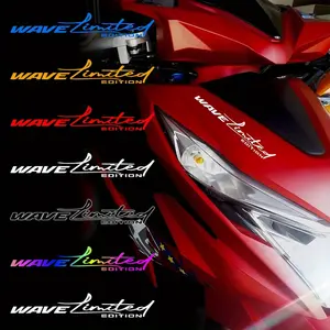 1SET Exclusive Limited WAVE Limited Edition Sticker, Multi-color Personalized Body Decal, Suitable for Sedans, Motorcycles, Bicycle Frames, Laptops, Skateboards, Helmets, Creative Scratch Cover Sticker