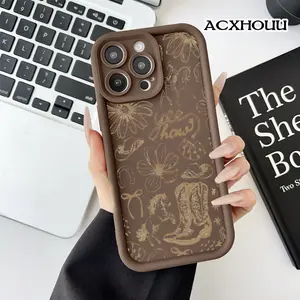 Case for iPhone 17 16 E Pro Max 15 Plus 14 13 12 11 XS XR Western Cowgirl Pattern Anti-Scratch Shockproof Soft Silicone Protective Cover