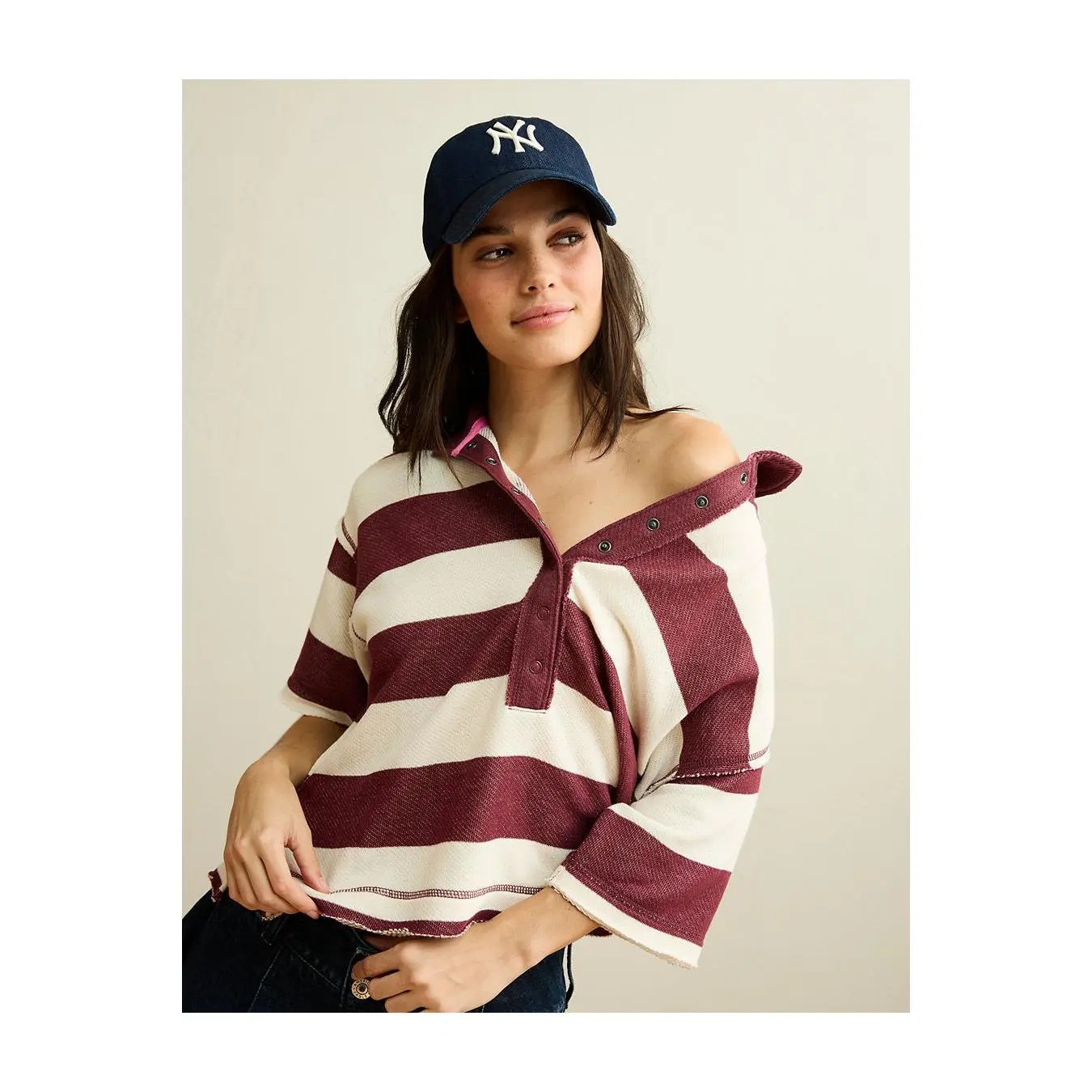 AE Campus Short-Sleeve Rugby Sweatshirt