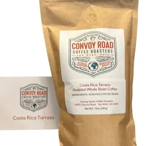 Convoy Road Costa Rica Tarrazu Whole Bean Coffee - Roasted Whole Bean Coffee Beans - 12 oz (340 g) - Ideal for Beverage and Flavor