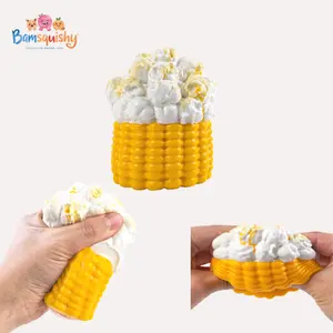 Handmade Popcorn Corn Taba Squishy Food Grade Silicone Cute Sticky Squeeze Toy Stress Relief for  Adults non-toxic sensory toy Office Desk Toy