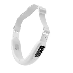 V-shaped USB rechargeable beauty device integrates facial and neck care with adjustable length and two massage patches, effortlessly sculpting a slim V-line face — an ideal portable slimming skincare tool for women.