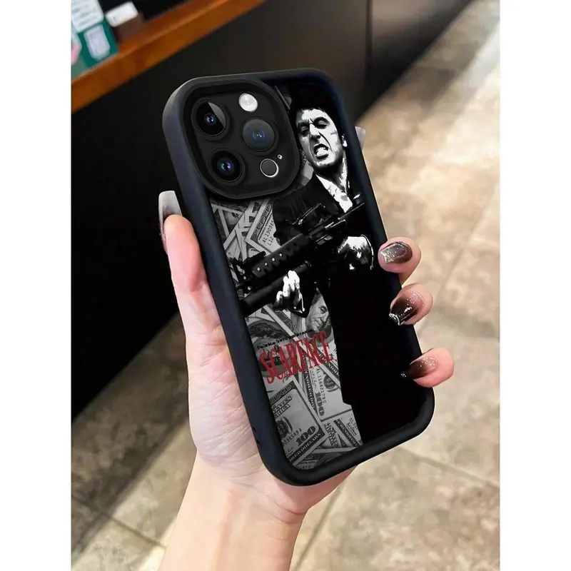 Scarface Tony Montana Dollar Print Matte Phone Case / iPhone 17 Pro Max / iPhone 16 Pro Max / iPhone 15 Pro Max / iPhone 14 Pro Max / iPhone 13 Pro Max / Galaxy S26 Ultra / Galaxy S25 Ultra / Galaxy S24 Ultra / Galaxy S23 Ultra /,Christmas,Themed,Soft,TPU