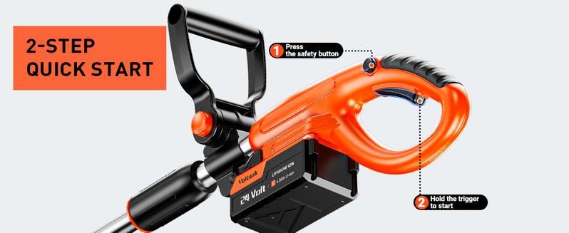 Voltask Cordless Snow Shovel 24V 13-Inch 4-Ah Battery Snow Blower with Directional Plate Adjustable Front Handle Quick Charger Included