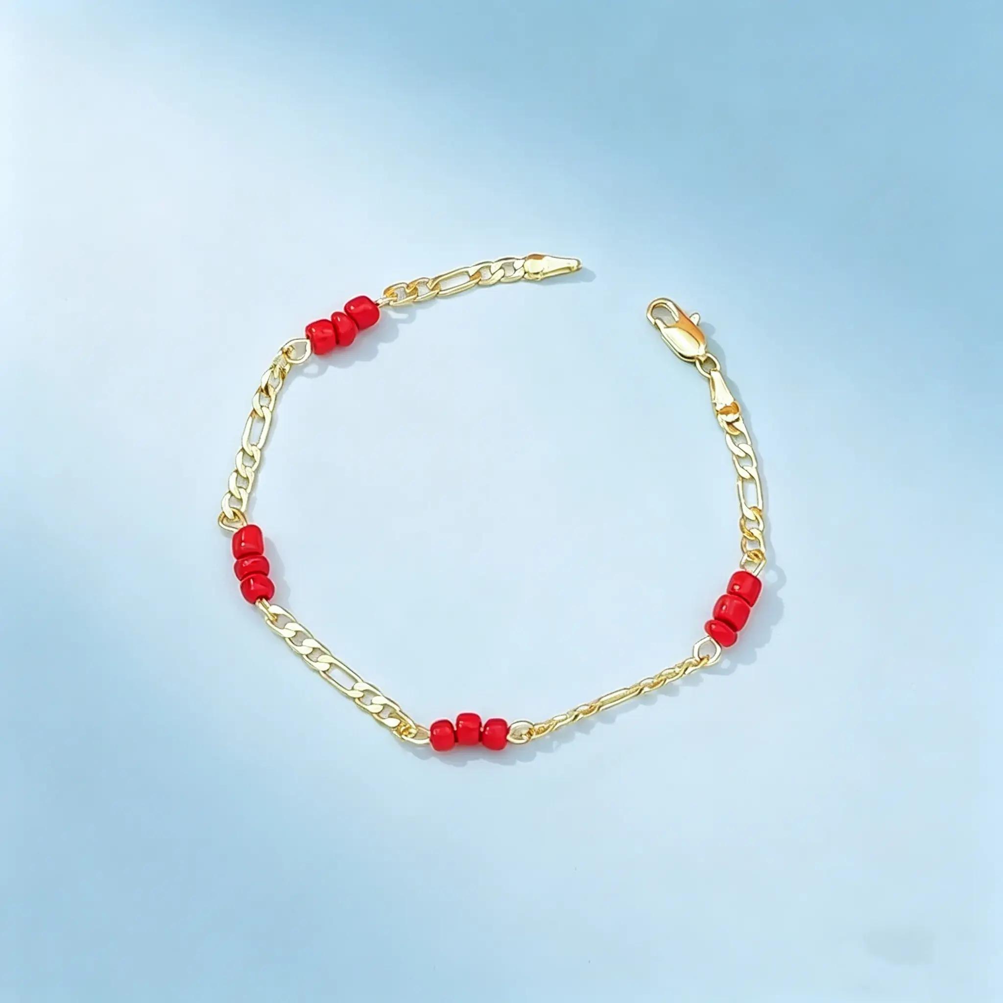 Women's 1PCS 14k Gold Plated Wine Red Natural Beaded Sports Wristband, Exquisite Lucky Fashion Jewelry, Christmas Gifts
