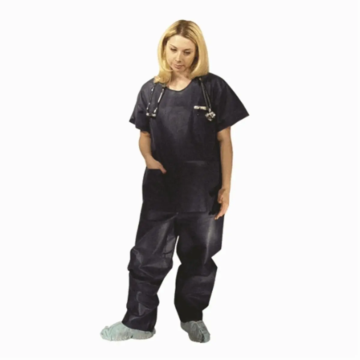 212 MAIN Coaches' & Referees' Polypropylene Uniform Pants, Full-Length Fluid-Resistant Workwear, Dark Blue with Drawstring Waist, Pockets (Including 1 Back Pocket), Uniforms, One Back Pocket
