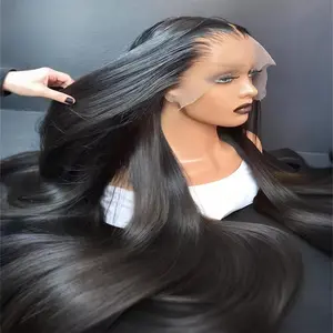 32 38 inch 180% Density 13x6 13x4 HD Transparent Lace Front Human Hair Wigs For Women Brazilian Bone Straight 4x4 Lace Closure Wig With Invisible drawstring 360 Full Lace Wig