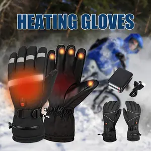 [Windproof Heated Gloves] Touchscreen Compatible Windproof Electric Heated Gloves - 3-Level Temperature Control, Battery Powered for Motorcycle Riding