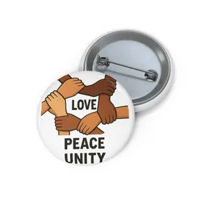 Custom Pin Buttons - Love, Peace, Unity Badges, Handcrafted Accessories for Celebrations, Gifts, and Movements