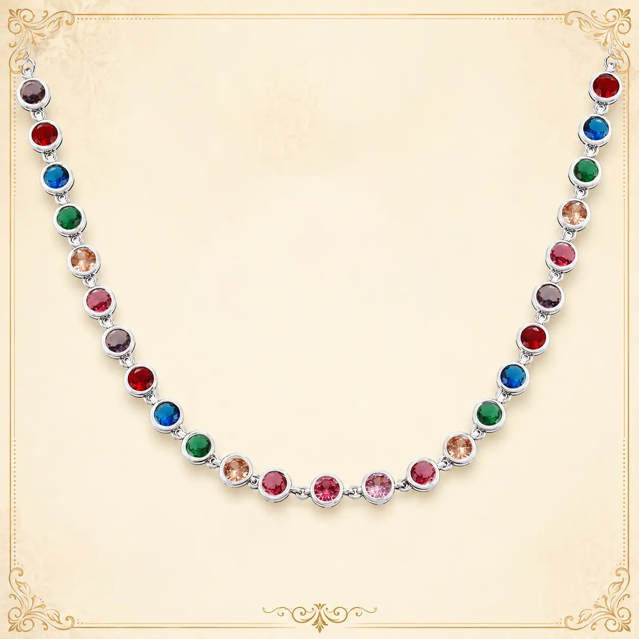 Women's Boho Colorful Zircon Beads Statement Necklace - Hypoallergenic Titanium Steel Chain, Tarnish-Resistant Bling Effect Costume Jewelry Accessory, Beads Mix Necklaces, Beaded Pendant Necklace, Daily