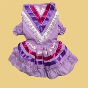 Lilac Folkloric Dress for Dogs Cinco de Mayo vestido folklorico para Perros