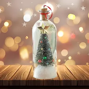 [Xmas]Recordable Christmas Tree Message in a Bottle – Voice Recording Glass Ornament Holiday Keepsake