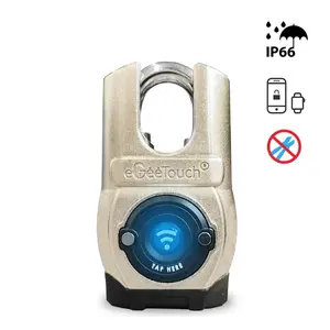 eGeeTouch 5-02503-94 eGeeTouch 5th Gen. Smart Padlock (Anti-Cut) - Bluetooth+NFC, Outdoor, Weatherproof, Electronic Lock, Standard Size