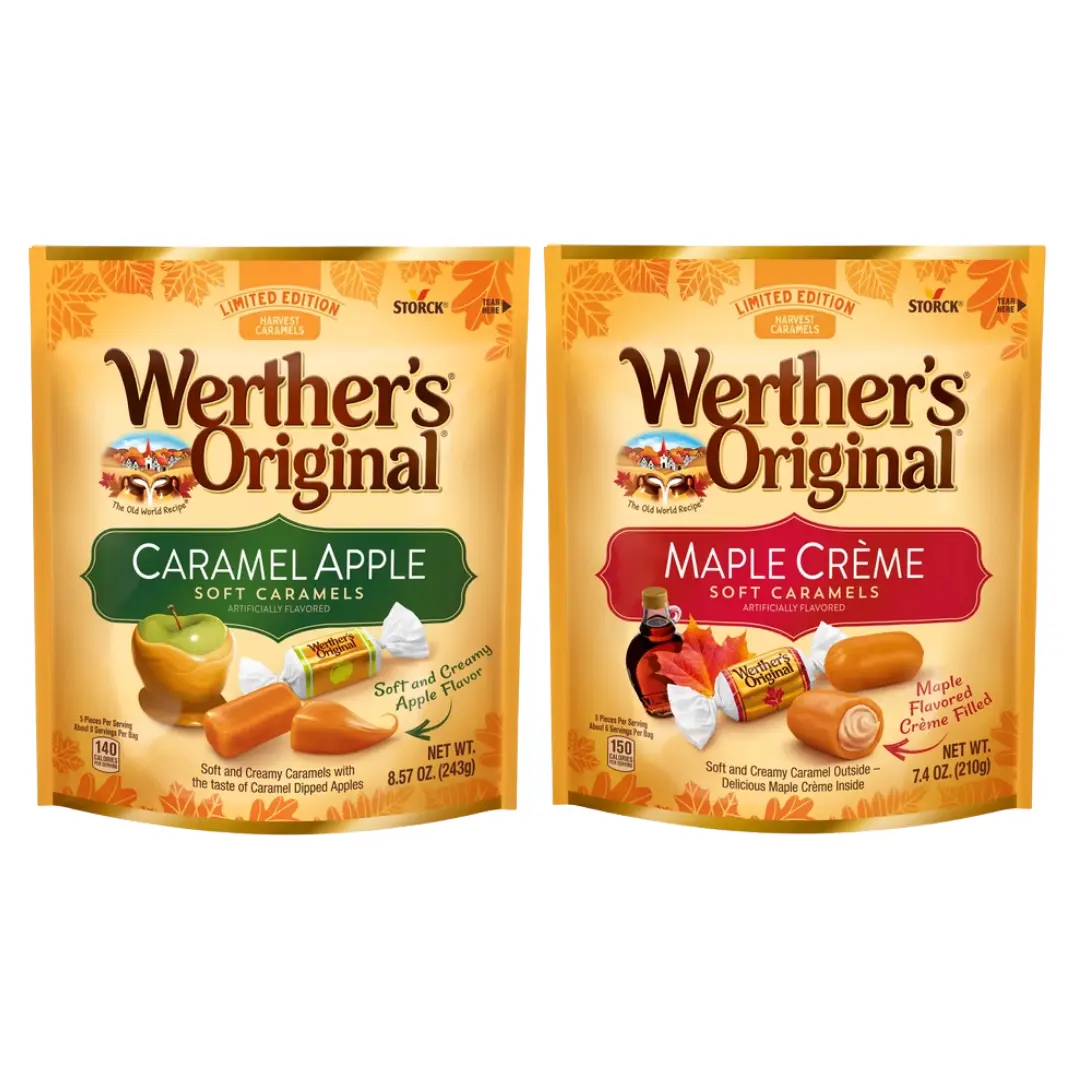Werther's Original Harvest Caramels, 2-Pack | Soft Caramel Apple & Maple Crème Candy