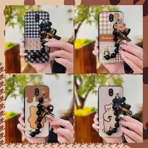 Dirt-resistant Black pearl pendant Phone Case For Nokia C100 Cartoon Skin-friendly feel silicone Simplicity Waterproof Back Cover Anti-knock cute Bear bracelet soft case