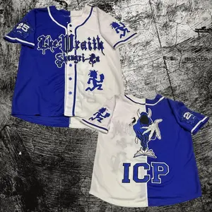 Split Colors Shangri-la Baseball Jersey, ICP Juggalo Jersey, Gift For Him, Gift For Her, For Any Season, Classic Styles