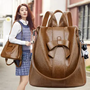 C3818 Women's Anti-theft Bow Backpack 2025 New Fashion Multi-purpose Travel Backpack Handbag